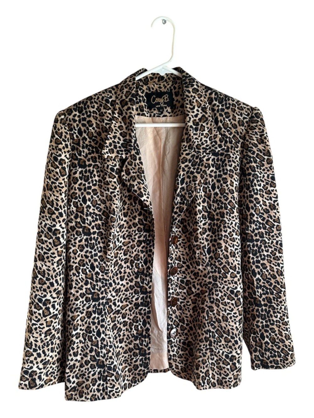 Vintage Corey B Leopard 100% Silk Blazer & Skirt Set Size 12 (Fits 8–10) Y2K - Picture 3 of 7
